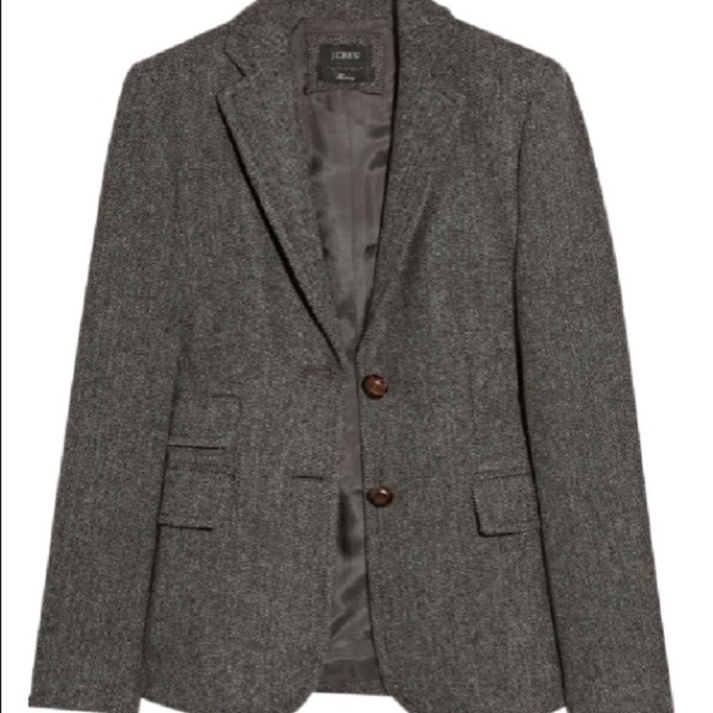 J Crew Herringbone Hacking Jacket Blazer 00